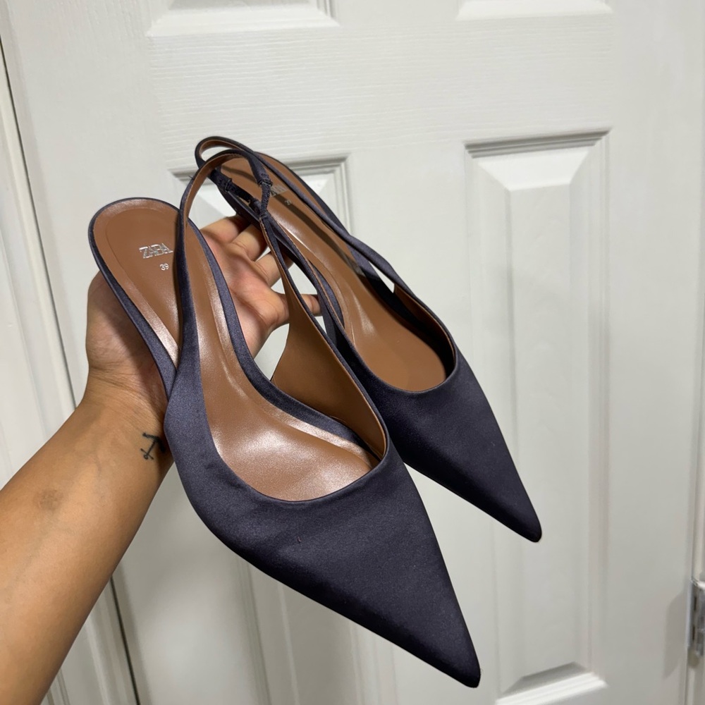 Zara satin pointed heels